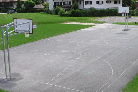 Basketbalová konstrukce Schäper, 2-sloupková rovná, přesah 1,65 m