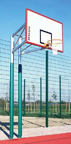 Basketbalová konstrukce Schäper, 2-sloupková rovná, přesah 1,65 m